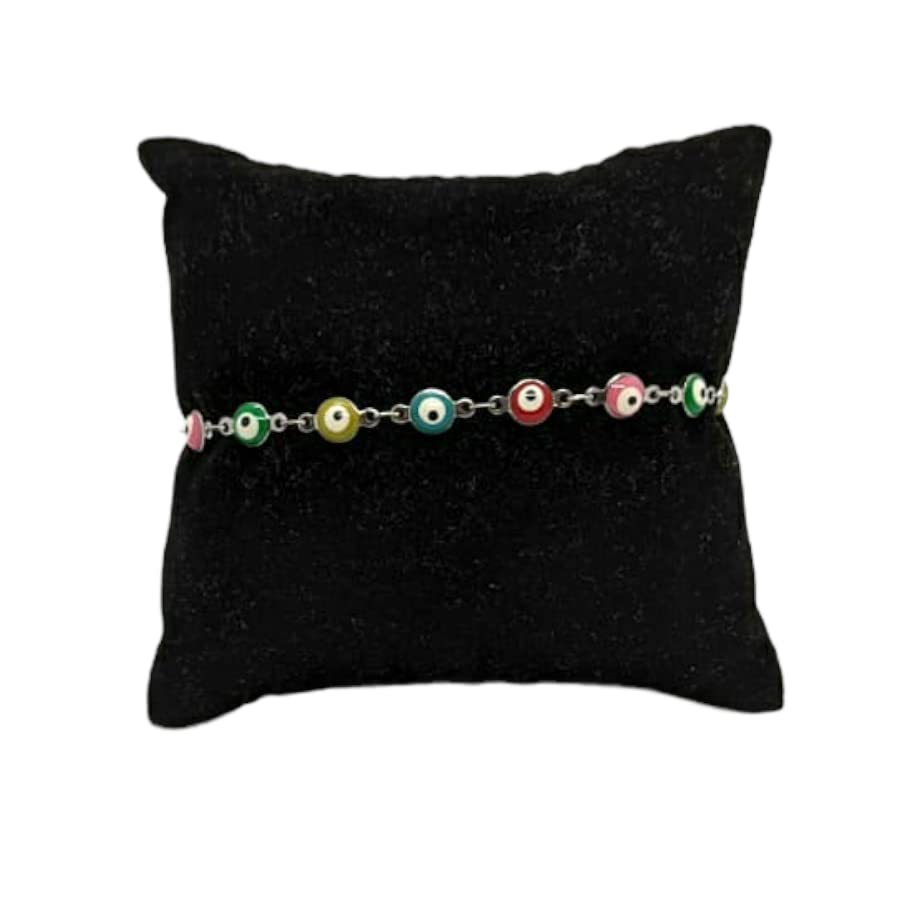 Habibi Jewels Bracciale con Occhio Greco Portafortuna da Donna in Acciaio Amuleto con Moschettone Regolabile Idea Regalo Festa della Mamma Compleanno Laurea