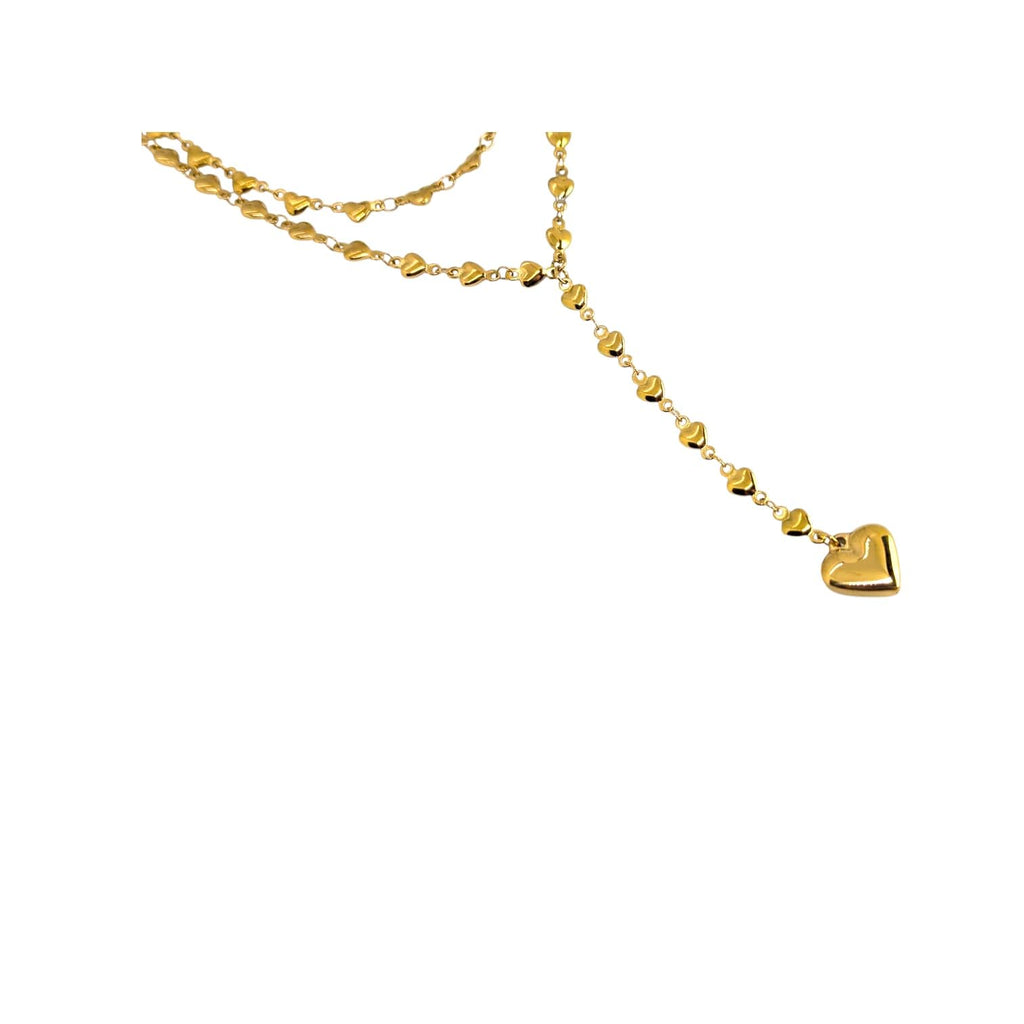 Habibi Jewels Set 2 Collane da Donna in Acciaio Gold con Cuori e pendente a Cuore per Occasioni Speciali Idea Regalo Ragazza Compleanno Festa della Mamma Natale