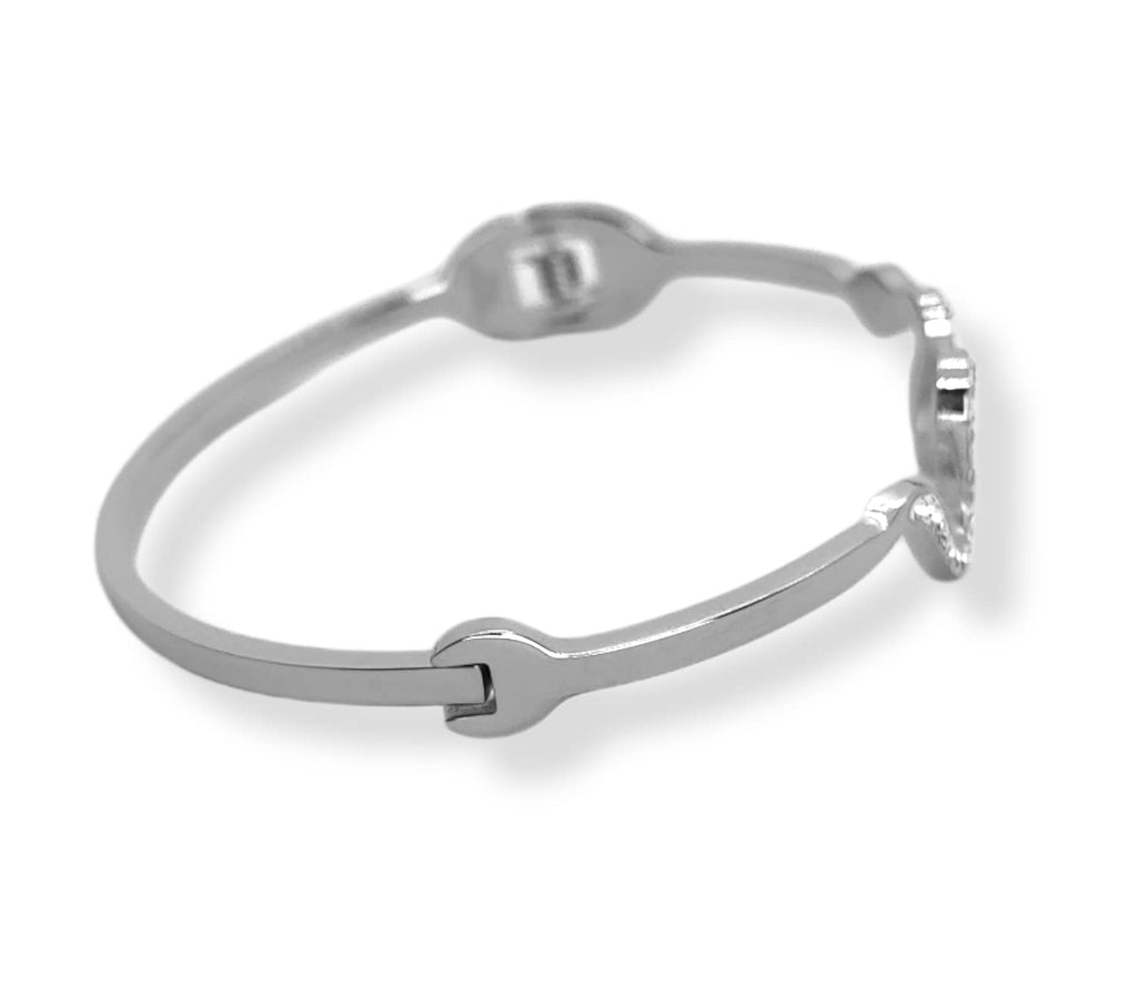 Habibi Jewels Bracciale brillantini Donna Acciaio rigido con serpente zirconi modello a manetta braccialetto ragazza gioiello bijoux
