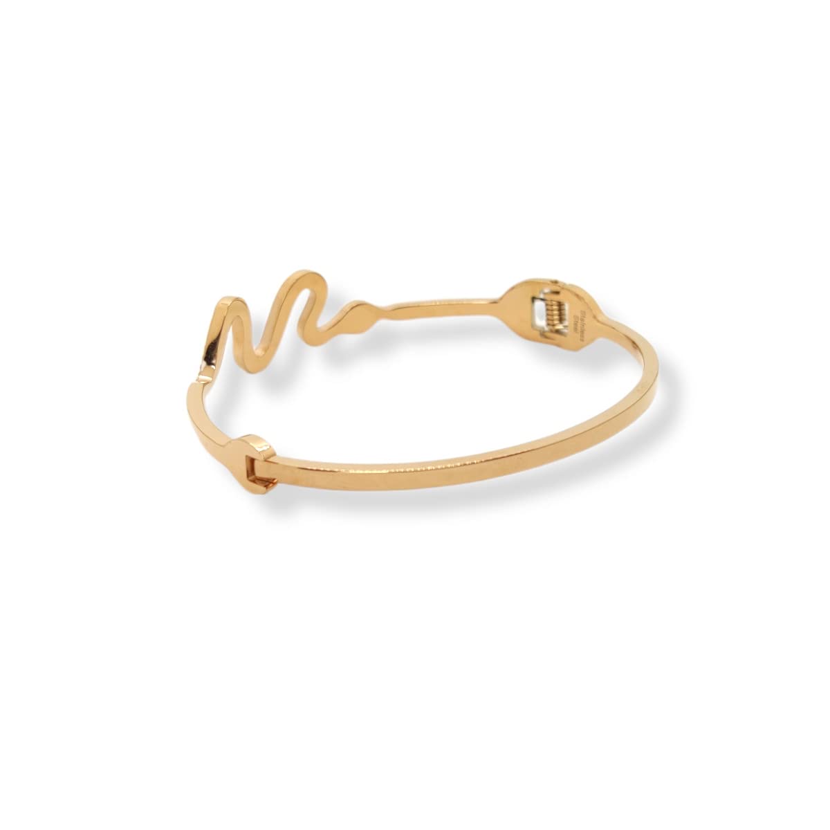 Habibi Jewels Bracciale in Acciaio Inox rigido da donna colore rosa rosé con serpente zirconi modello a manetta braccialetto ragazza bracelet for woman