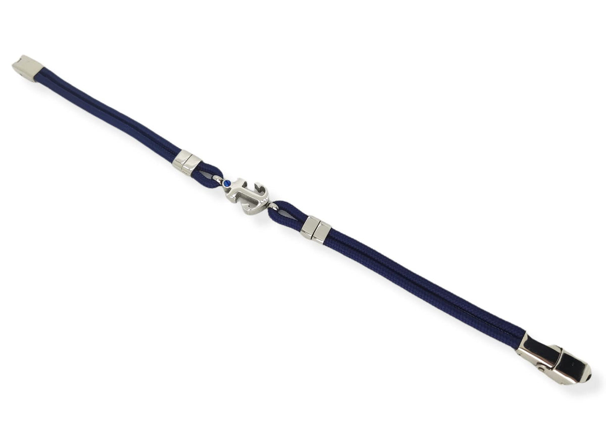 Habibi Jewels Bracciale Ancora Uomo in Acciaio e Blu con Chiusura ad Incastro Braccialetto Idea Regalo Festa del Papà Compleanno Laurea