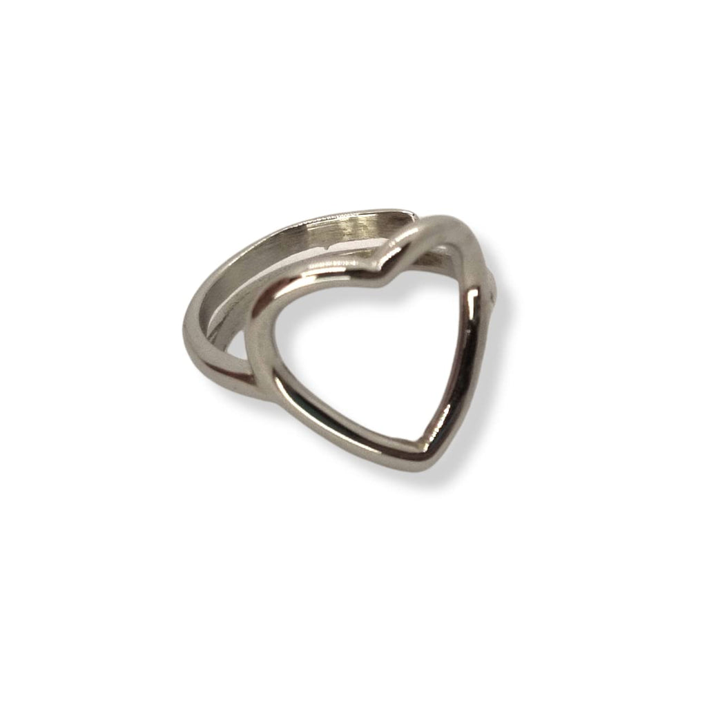 Habibi Jewels Anello da Donna in Acciaio a forma di Cuore Regolabile Ring for Woman Idea Regalo Festa della mamma Festa della donna compleanno Natale