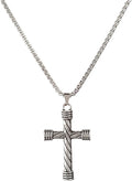 Habibi Jewels Collana Croce Stilizzata da Uomo Catena a Maglia Veneziana Chiusura a Moschettone Idea Regalo Festa del Papà Compleanno Laurea Onomastico