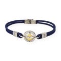 Habibi Jewels Bracciale Ancora Uomo in Acciaio e Cordino Blu con Centrale Dorata Chiusura ad Incastro Braccialetto Navy Idea Regalo Festa del Papà Compleanno Laurea