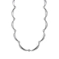Habibi Jewels Collana Girocollo in Acciaio Silver da Donna Design Onde con Zirconi Bianchi Elegante e Versatile Regolabile Idea Regalo