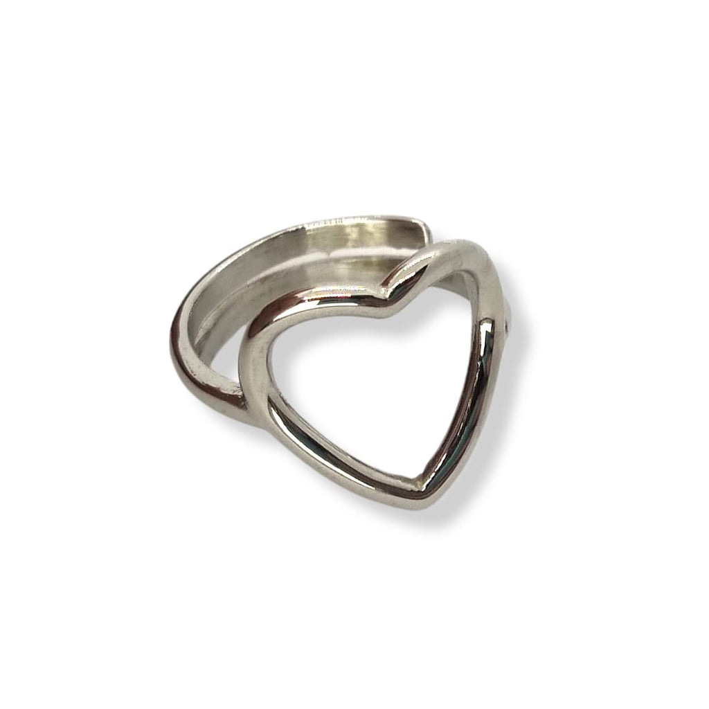 Habibi Jewels Anello da Donna in Acciaio a forma di Cuore Regolabile Ring for Woman Idea Regalo Festa della mamma Festa della donna compleanno Natale