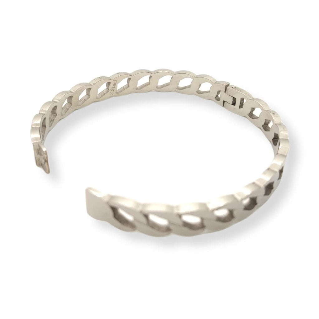 Habibi Jewels Bracciale Donna Acciaio Modello Rigido Color Acciaio Bracelet for Woman Braccialetto Idea Regalo Compleanno Natale Festa della Mamma