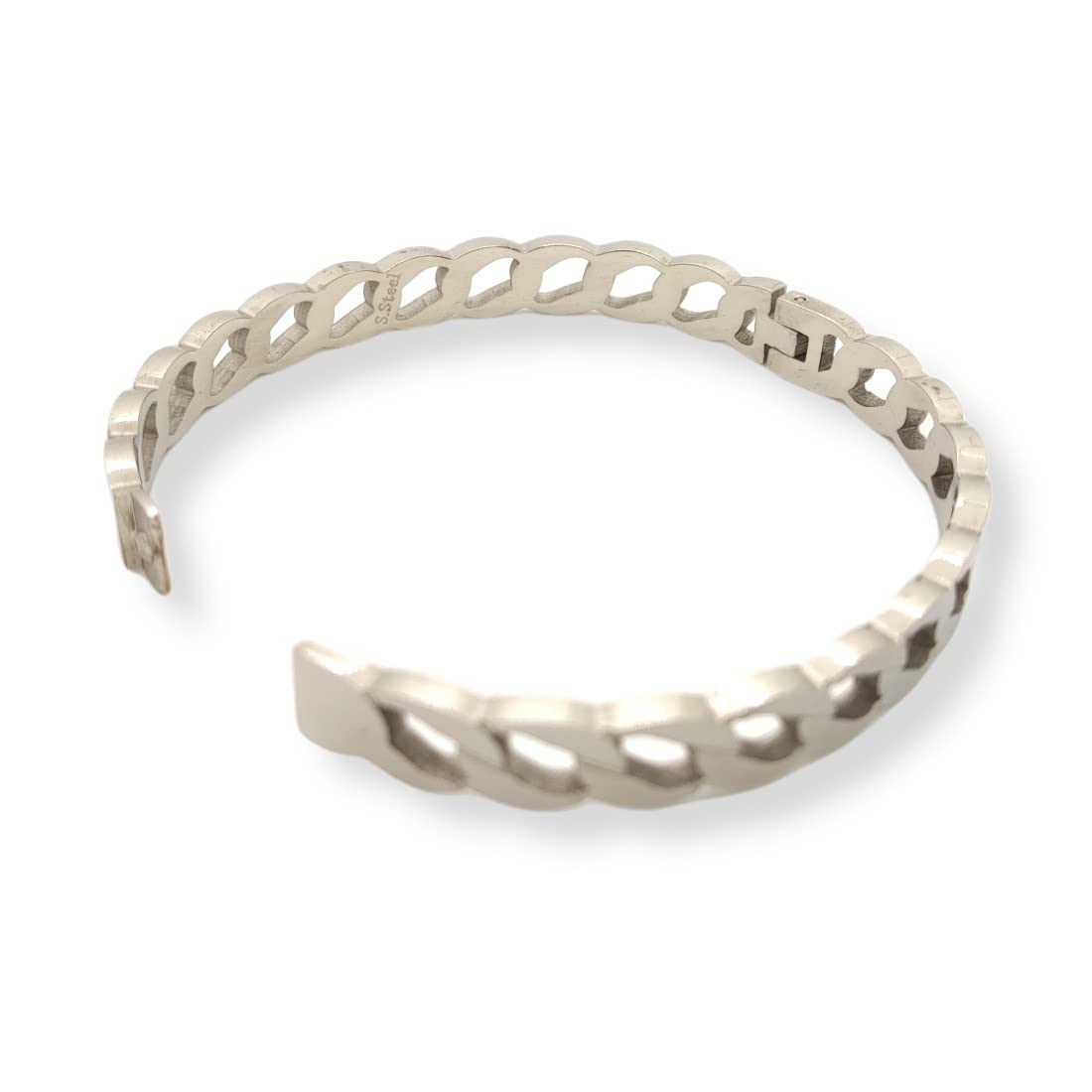Habibi Jewels Bracciale Donna Acciaio Modello Rigido Color Acciaio Bracelet for Woman Braccialetto Idea Regalo Compleanno Natale Festa della Mamma