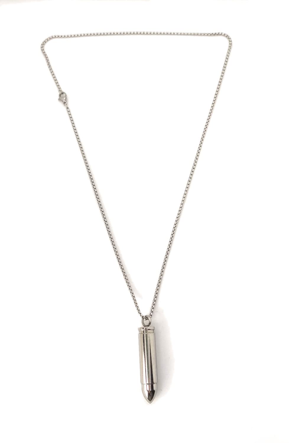 Habibi Jewels Collana in Acciaio con Ciondolo Proiettile Uomo Catena a Maglia Veneziana Chiusura a Moschettone Idea Regalo Festa del Papà Compleanno Laurea
