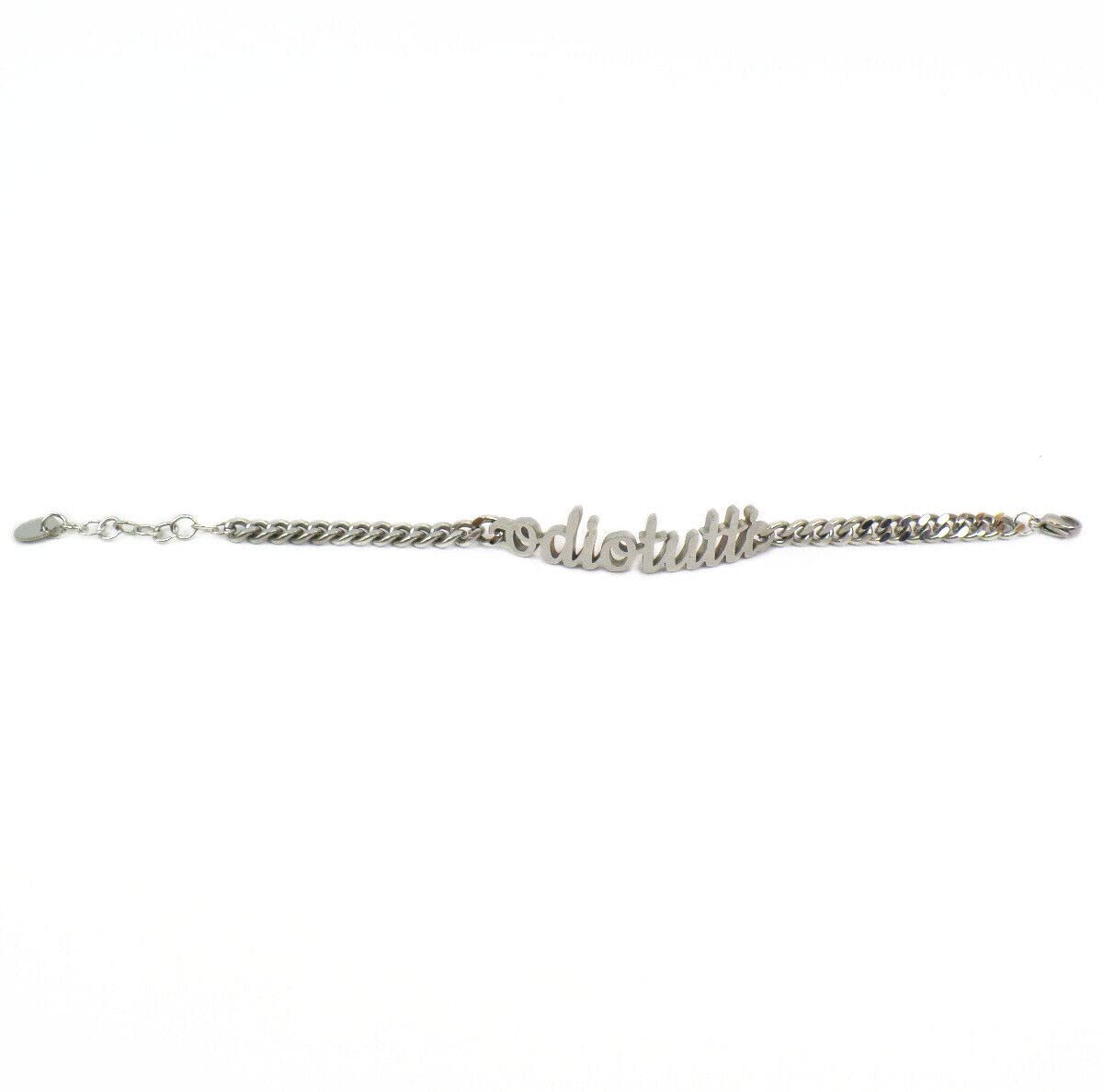 Habibi Jewels Bracciale in Acciaio da Donna con scritta ODIO TUTTI a Maglia Larga Braccialetto Chiusura Moschettone Compleanno Laurea Onomastico Festa della Mamma