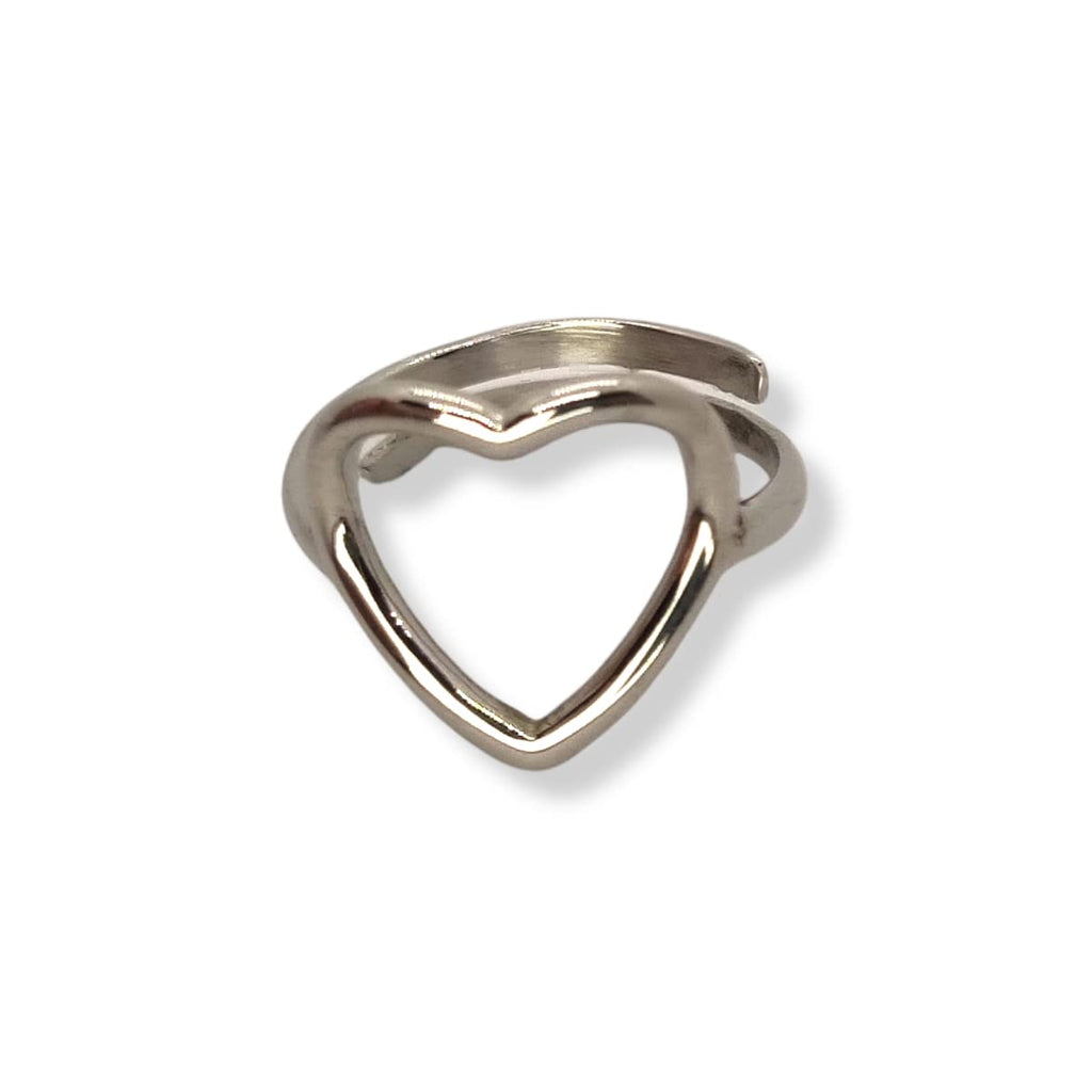 Habibi Jewels Anello da Donna in Acciaio a forma di Cuore Regolabile Ring for Woman Idea Regalo Festa della mamma Festa della donna compleanno Natale