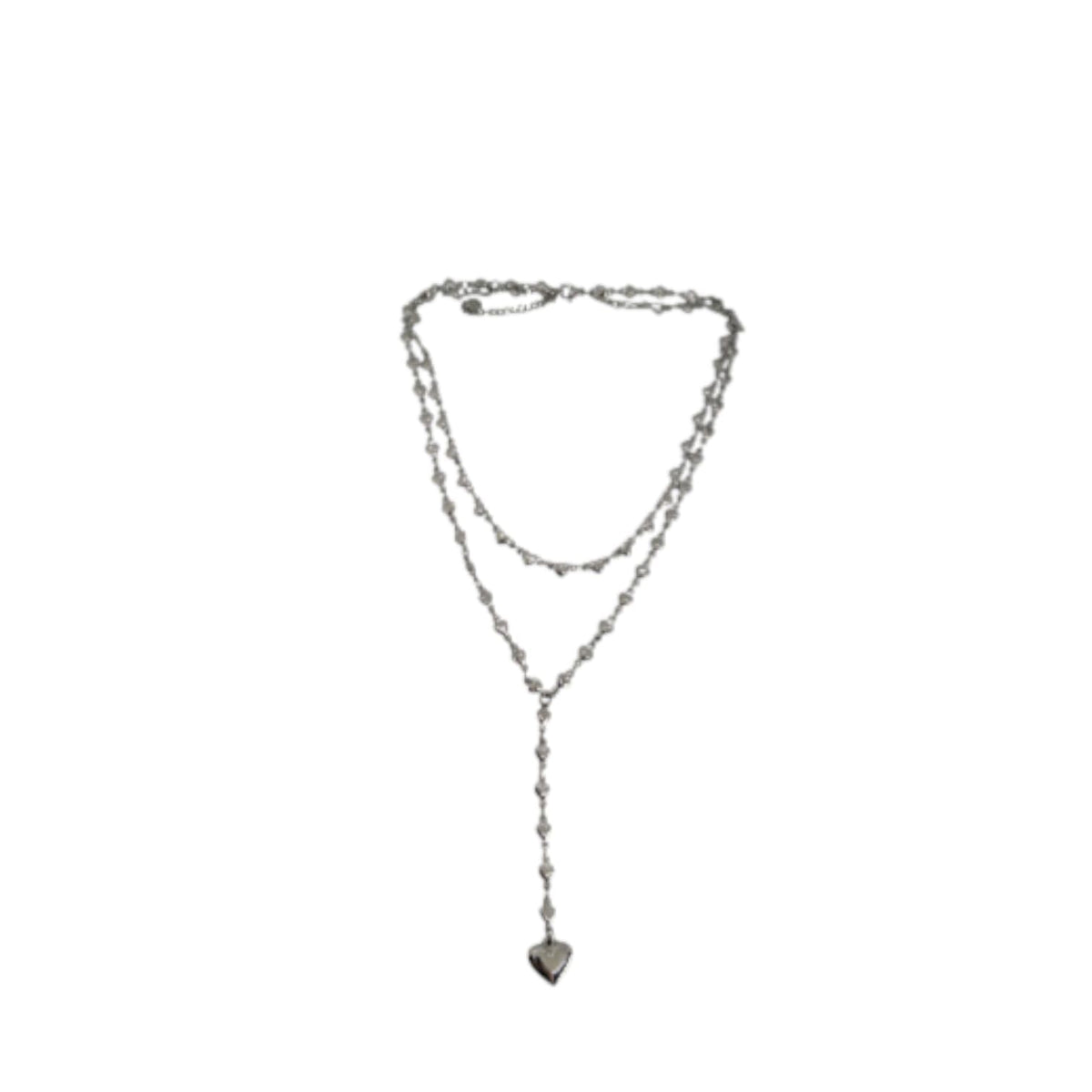 Habibi Jewels Set 2 Collane da Donna in Acciaio Silver con Cuori e pendente a Cuore per Occasioni Speciali Idea Regalo Ragazza Compleanno Festa della Mamma Natale