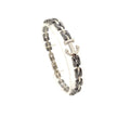Habibi Jewels Bracciale Ancora Uomo Acciaio e ceramica grigia chiusura regolabile maglia in acciaio Idea Regalo Compleanno Natale Festa del Papà
