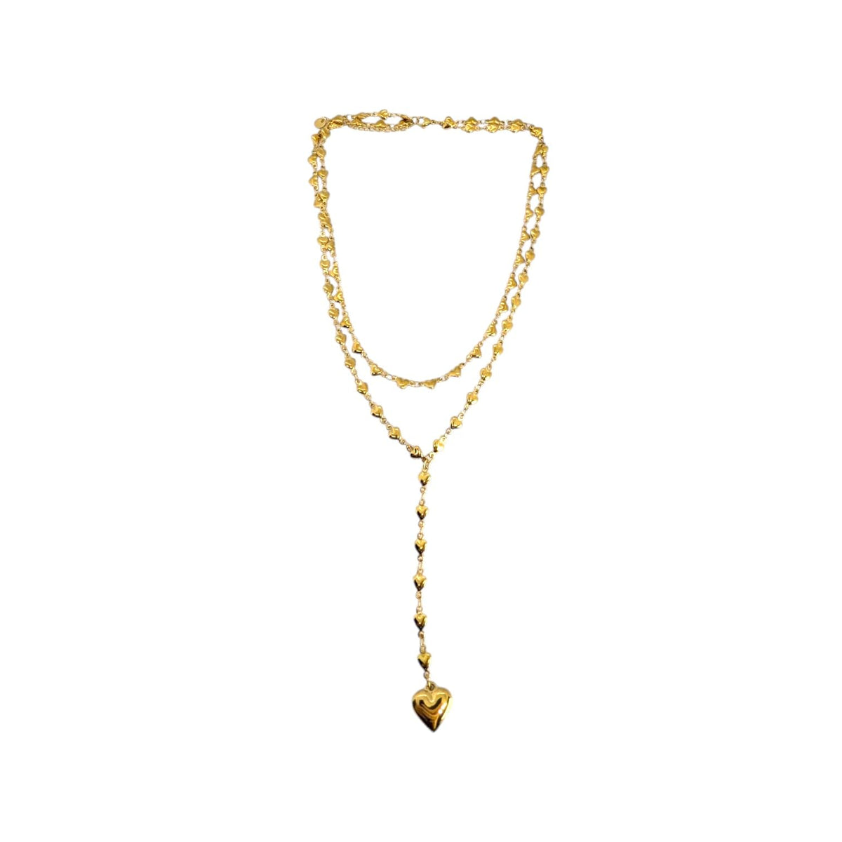 Habibi Jewels Set 2 Collane da Donna in Acciaio Gold con Cuori e pendente a Cuore per Occasioni Speciali Idea Regalo Ragazza Compleanno Festa della Mamma Natale