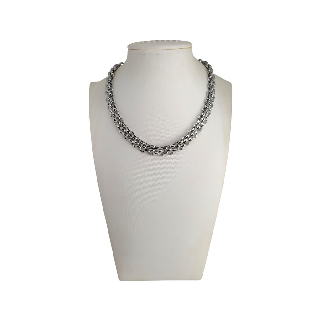 Habibi Jewels Collana da Donna in Acciaio Silver Modello Catena Intrecciata Regolabile Ideale per Occasioni Speciali Idea Regalo Ragazza Compleanno Festa della Mamma Natale