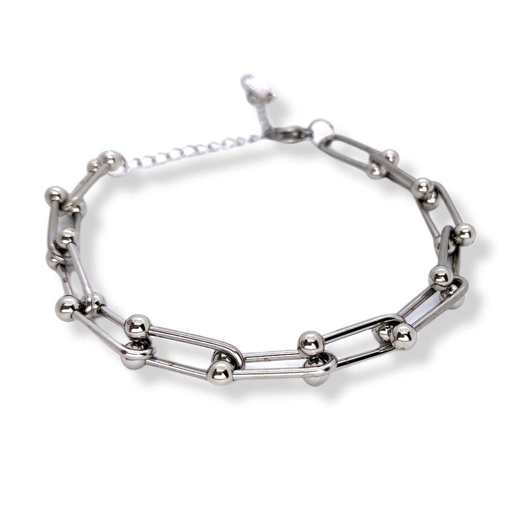 Habibi Jewels Bracciale Catena Donna Uomo in Acciaio Modello Semirigido Bracelet for Man Festa del Papà Natale Laurea Idea Regalo Lucidissimo Compleanno