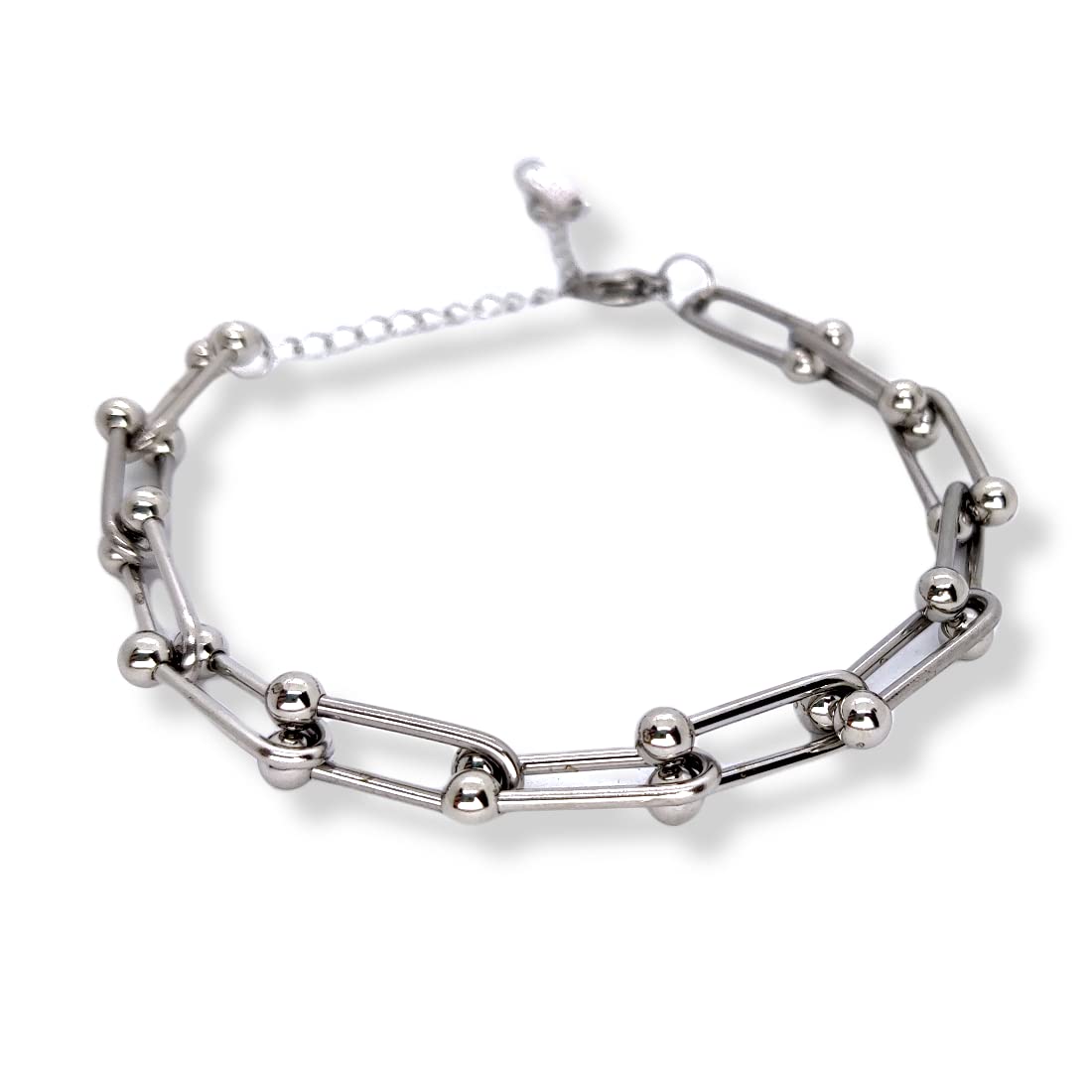Habibi Jewels Bracciale Catena Donna Uomo in Acciaio Modello Semirigido Bracelet for Man Festa del Papà Natale Laurea Idea Regalo Lucidissimo Compleanno