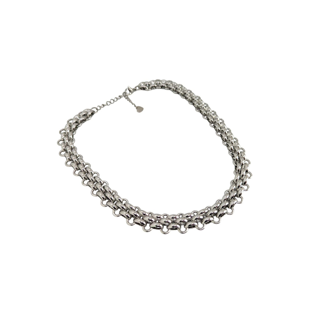 Habibi Jewels Collana da Donna in Acciaio Silver Modello Catena Intrecciata Regolabile Ideale per Occasioni Speciali Idea Regalo Ragazza Compleanno Festa della Mamma Natale