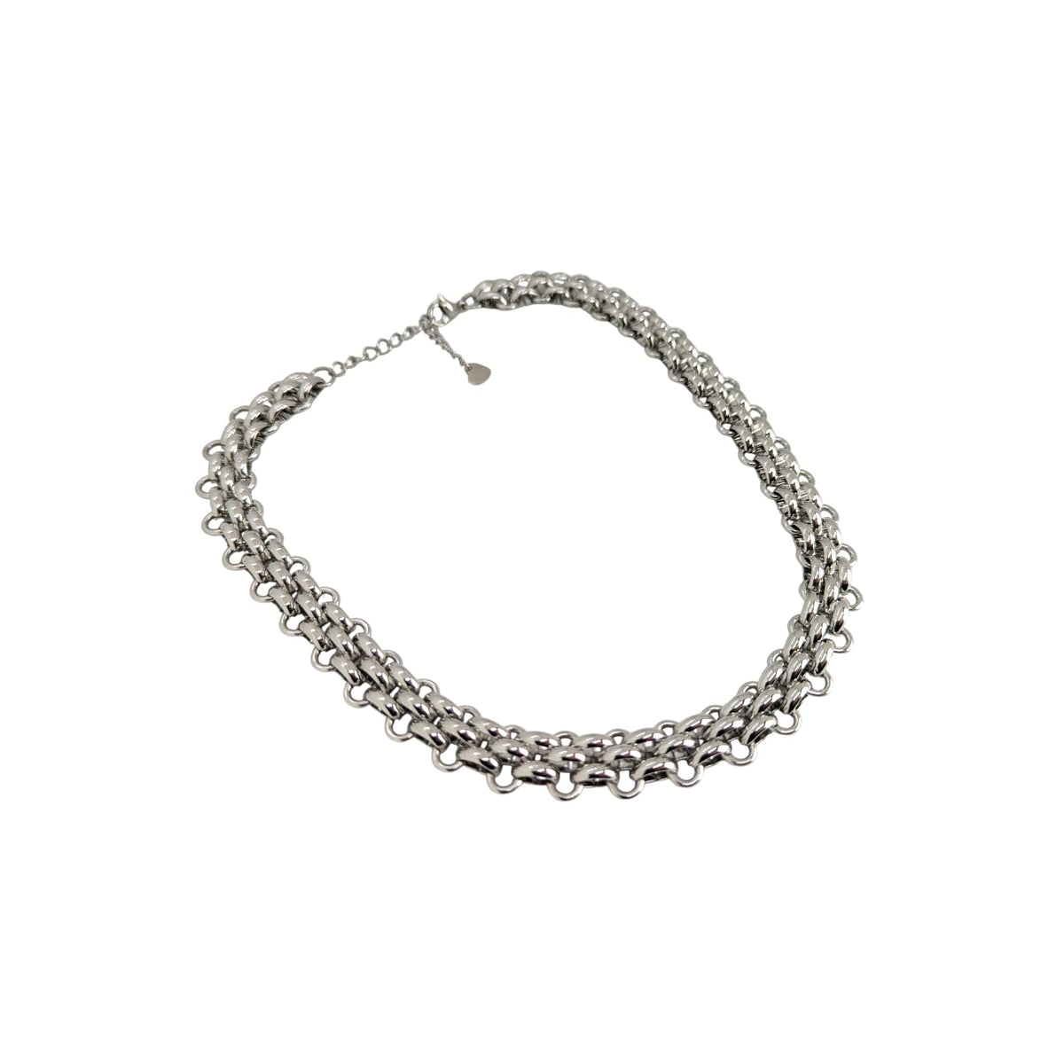 Habibi Jewels Collana da Donna in Acciaio Silver Modello Catena Intrecciata Regolabile Ideale per Occasioni Speciali Idea Regalo Ragazza Compleanno Festa della Mamma Natale