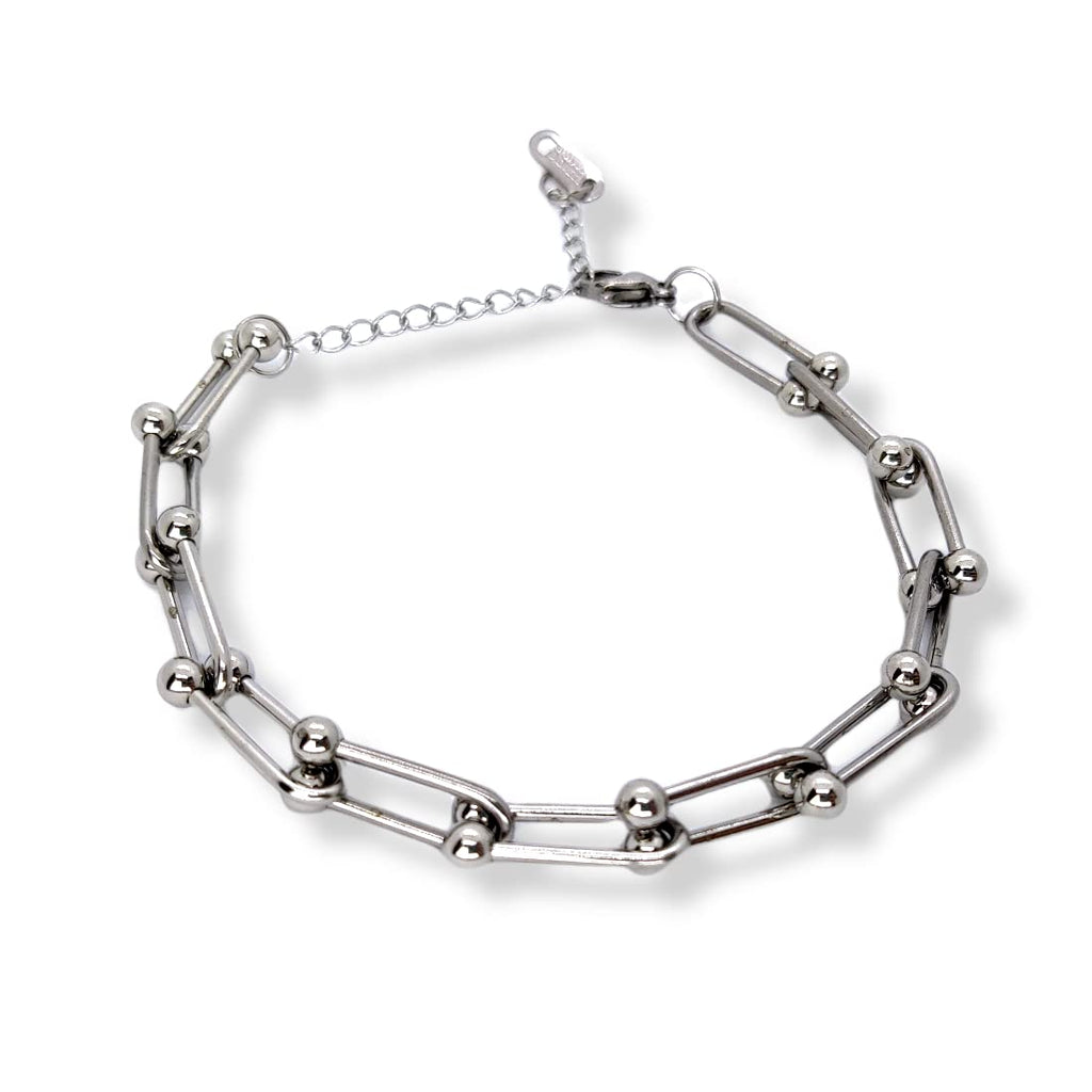 Habibi Jewels Bracciale Catena Donna Uomo in Acciaio Modello Semirigido Bracelet for Man Festa del Papà Natale Laurea Idea Regalo Lucidissimo Compleanno