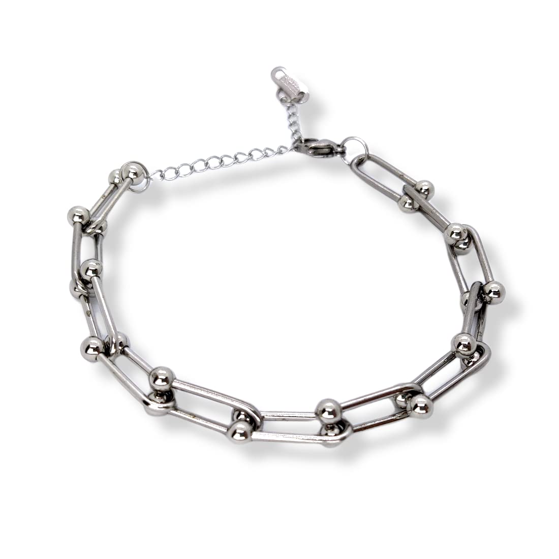 Habibi Jewels Bracciale Catena Donna Uomo in Acciaio Modello Semirigido Bracelet for Man Festa del Papà Natale Laurea Idea Regalo Lucidissimo Compleanno