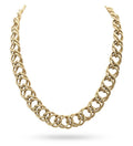 Habibi Jewels Collana Girocollo in Acciaio Gold Dorata da Donna a Catena Intrecciata, Design a Nodi Gourmette Satinata Stile Vintage Elegante per Cerimonie e Quotidiano