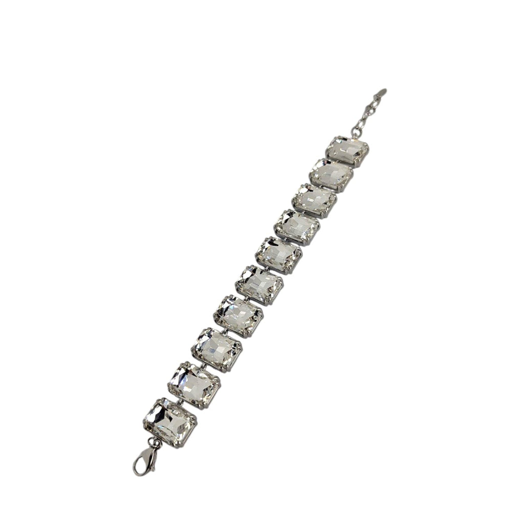 Habibi Jewels Bracciale da Donna in Acciaio Silver con Cristalli Taglio Cubico Ideale per ogni Occasione Idea Regalo Ragazza Compleanno Festa della Mamma Natale
