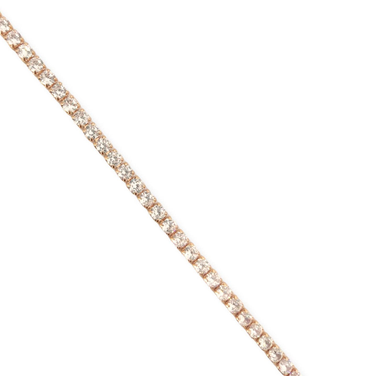 Habibi Jewels Bracciale Tennis Donna in Acciaio Color Oro Rosa Rosé con Strass Bianchi Brillantini Braccialetto Idea Regalo Compleanno Laurea