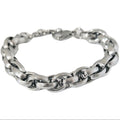 Habibi Jewels Bracciale da Donna in Acciaio Silver Modello Torchon Intrecciato Rigato Idea Regalo Ragazza Compleanno Festa della Mamma Natale