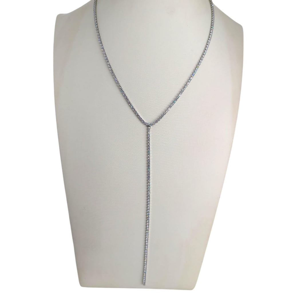 Habibi Jewels Collana Tennis da Donna in Acciaio Tempestata di Brillantini Modello a Y Ideale per Occasioni Speciali Idea Regalo Ragazza Compleanno Festa della Mamma Natale