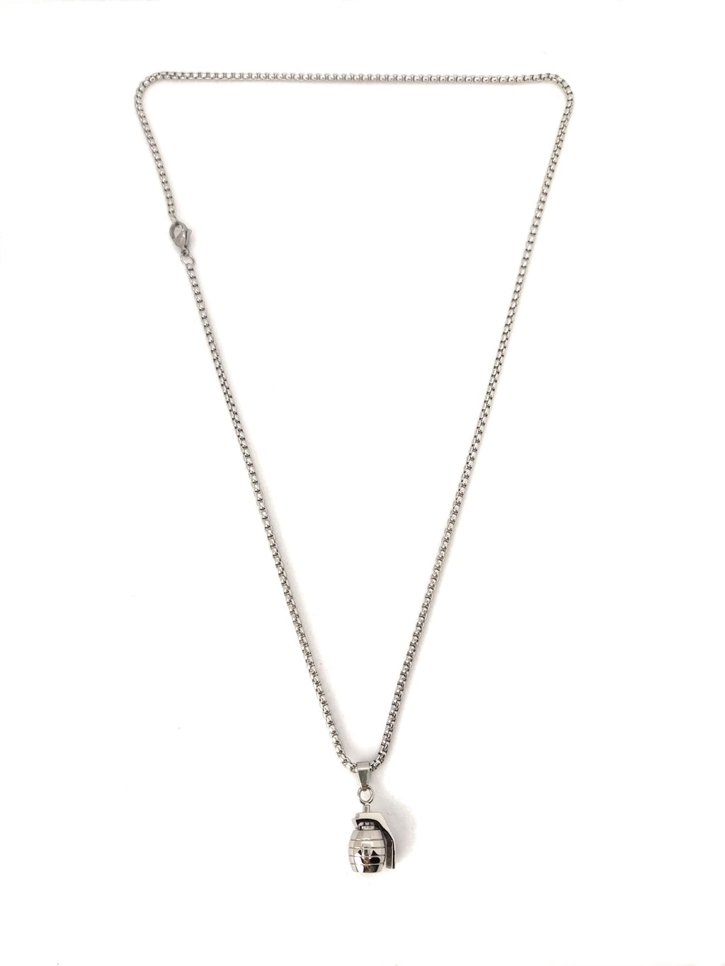 Habibi Jewels Collana Uomo in Acciaio con Ciondolo Bomba a Mano Granata Catena a Maglia Veneziana Chiusura a Moschettone Idea Regalo Festa del Papà Natale Compleanno Laurea San Valentino
