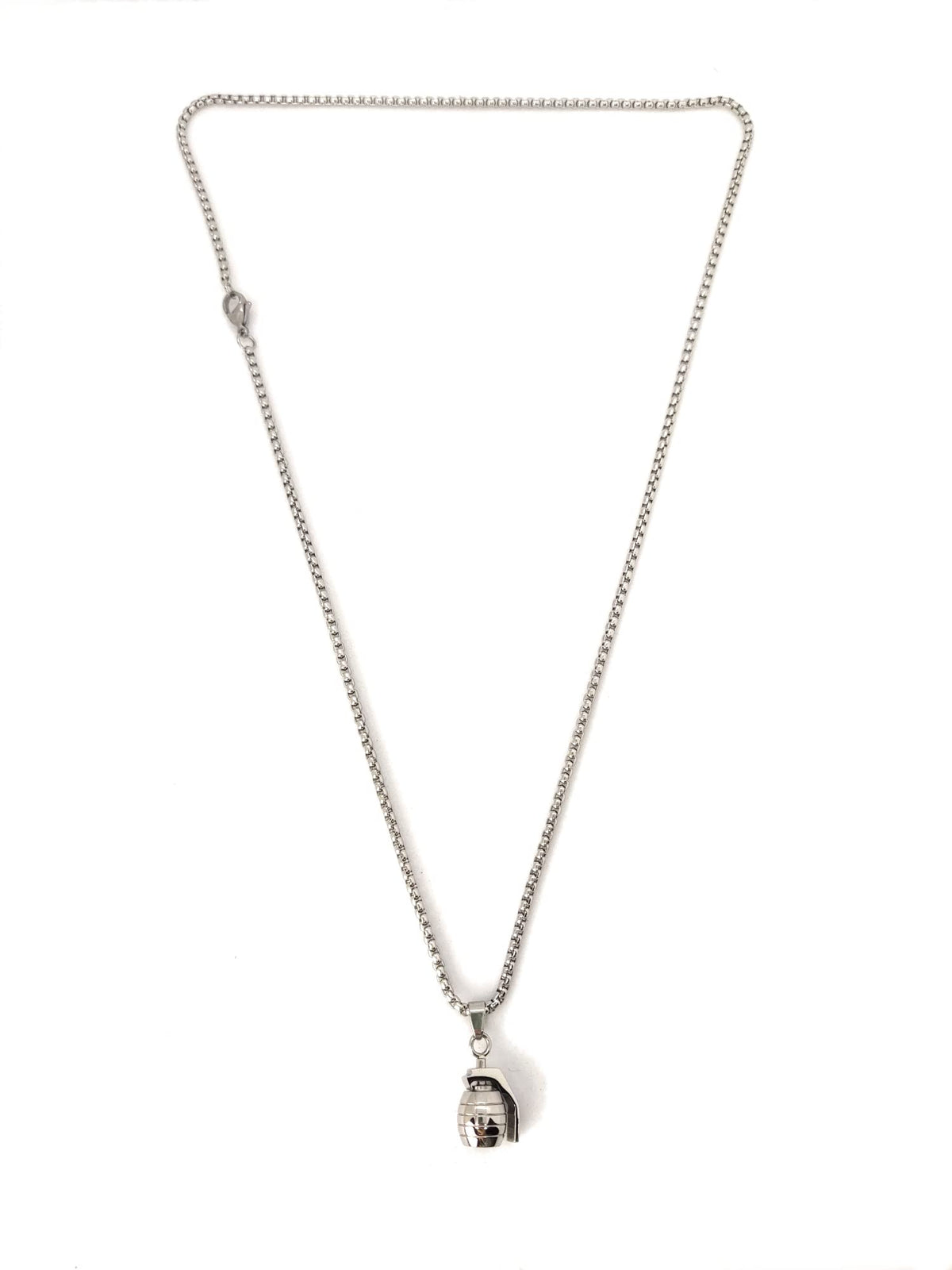 Habibi Jewels Collana Uomo in Acciaio con Ciondolo Bomba a Mano Granata Catena a Maglia Veneziana Chiusura a Moschettone Idea Regalo Festa del Papà Natale Compleanno Laurea San Valentino