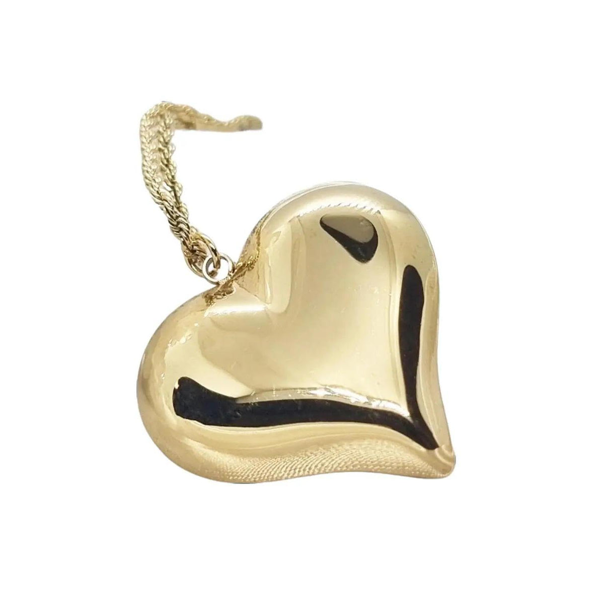 Habibi Jewels Collana Cuore Bombato in Acciaio Gold Dorato con Collana Torchon Intrecciata per Donna Elegante e Moderna Festa della Mamma Compleanno Idea Regalo