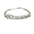 Habibi Jewels Bracciale da Donna in Acciaio maglia larga con scritta Sticazzi braccialetto bracelet for woman