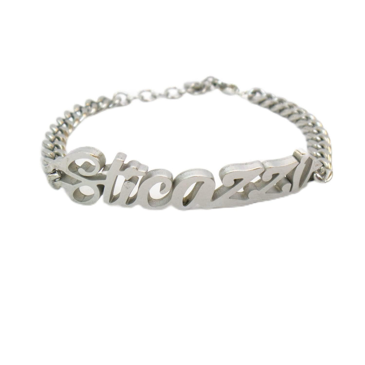 Habibi Jewels Bracciale da Donna in Acciaio maglia larga con scritta Sticazzi braccialetto bracelet for woman