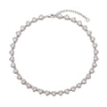 Habibi Jewels Collana Girocollo in Acciaio Silver con Zirconi a Cuore Modello Tennis da Donna Regolabile Idea Regalo Elegante e Versatile
