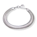 Habibi Jewels Bracciale Piatto Uomo in Acciaio Modello Snake 8 mm Piattina Catena Regolabile Piattina Braccialetto Bracelet for man Idea Regalo Festa del Papà Compleanno Onomastico Natale
