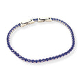 Habibi Jewels Bracciale Tennis Donna Uomo in Acciaio Blu Strass Brillantini Braccialetto Idea Regalo Compleanno Laurea