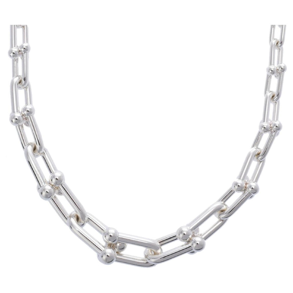 Habibi Jewels Collana da Donna in Acciaio Silver Girocollo Modello Catena Maglia ad U Idea Regalo Ragazza Compleanno Festa della Mamma Natale