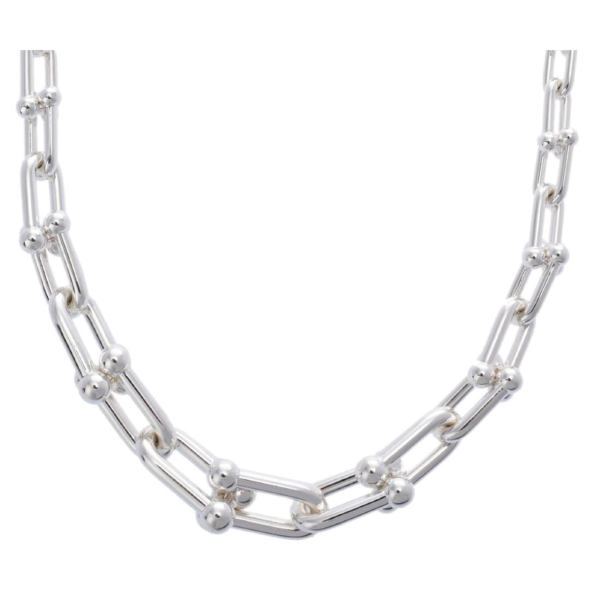 Habibi Jewels Collana da Donna in Acciaio Silver Girocollo Modello Catena Maglia ad U Idea Regalo Ragazza Compleanno Festa della Mamma Natale