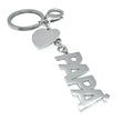 Habibi Jewels Portachiavi in Acciaio Inossidabile con Scritta Papà Silver e pendente a forma di Cuore con anello e moschettone Idea Regalo Compleanno Onomastico Natale Occasione Speciale