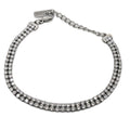 Bracciale Acciaio Doppio Tennis Silver con Cubic Zirconia da Donna in Acciaio e Zirconi Colore Silver Argentato per ogni Occasione Idea Regalo Ragazza Compleanno Festa della Mamma Natale