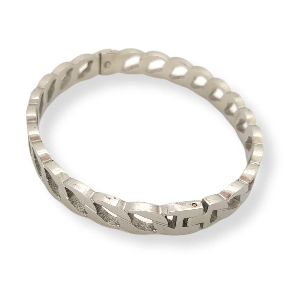 Habibi Jewels Bracciale Donna Acciaio Modello Rigido Color Acciaio Bracelet for Woman Braccialetto Idea Regalo Compleanno Natale Festa della Mamma