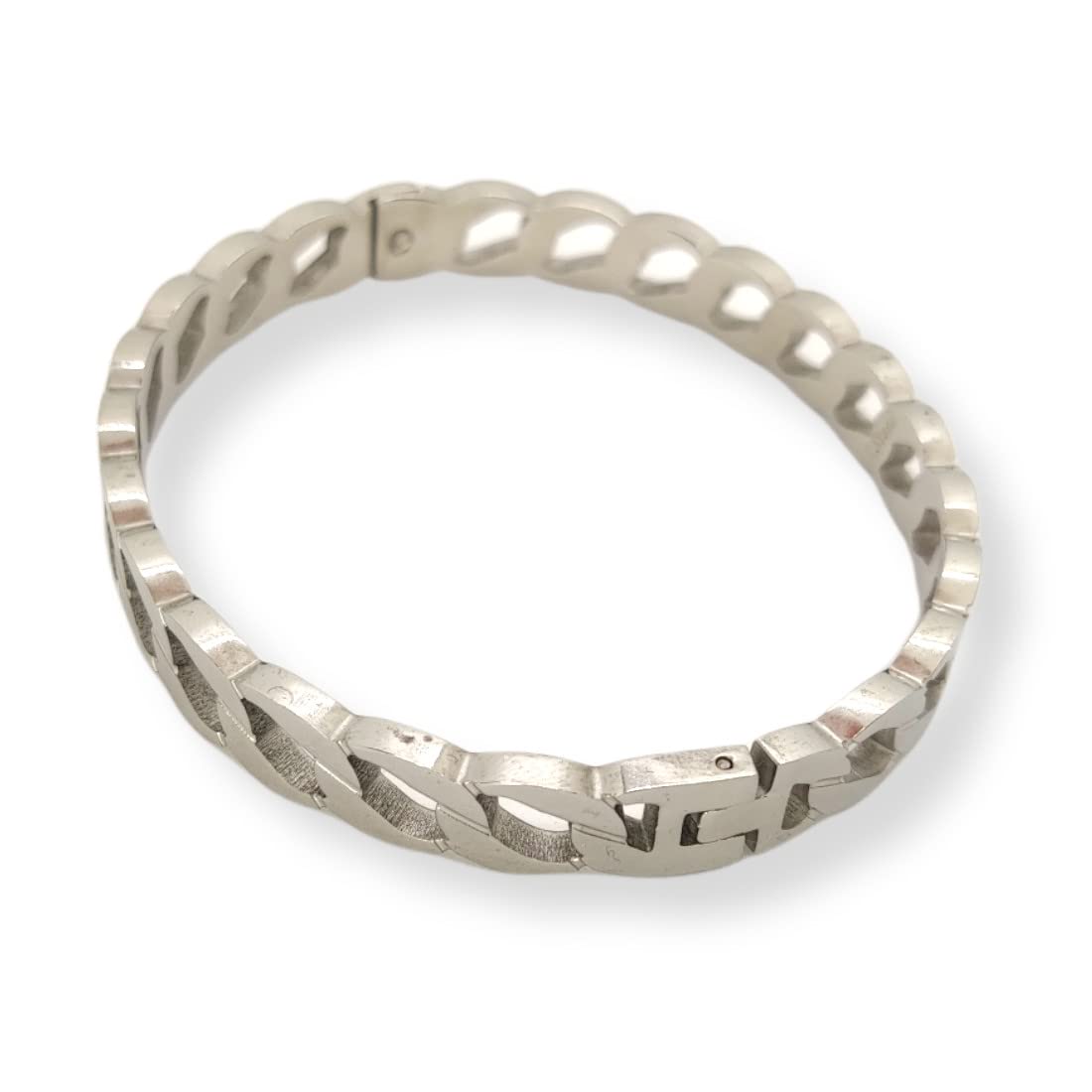 Habibi Jewels Bracciale Donna Acciaio Modello Rigido Color Acciaio Bracelet for Woman Braccialetto Idea Regalo Compleanno Natale Festa della Mamma