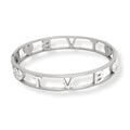 Bracciale Ti Voglio Bene Frase Donna Acciaio Modello Rigido con Scritta TVB e Zirconi Bianchi Braccialetto Scritta Bracelet for woman Regalo Festa della mamma Laurea Compleanno Chiusura a Manetta