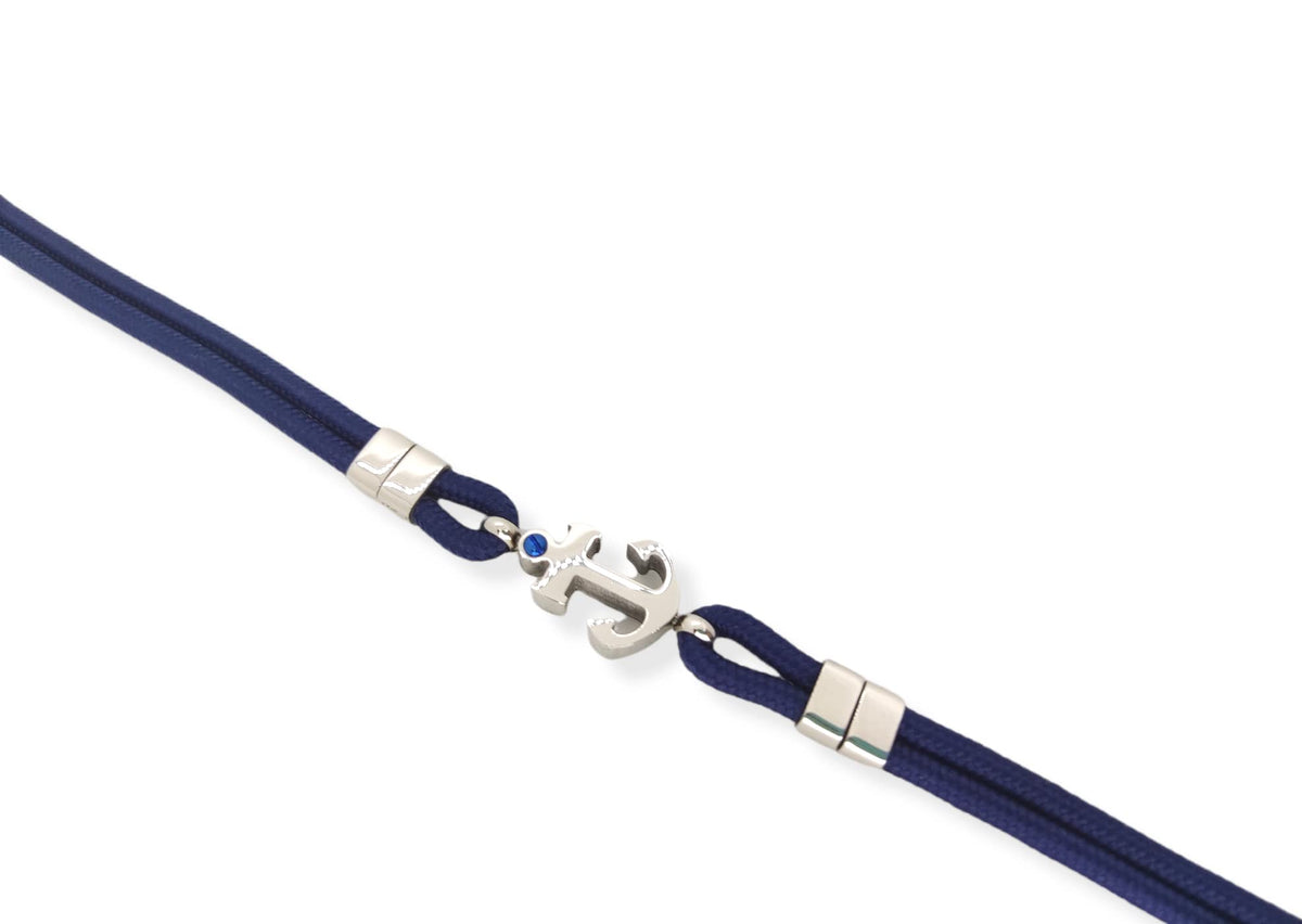Habibi Jewels Bracciale Ancora Uomo in Acciaio e Blu con Chiusura ad Incastro Braccialetto Idea Regalo Festa del Papà Compleanno Laurea