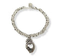 Habibi Jewels Bracciale donna acciaio con nodini cerchietti intrecciati con ciondolo a forma di Sacro Cuore Sacré Couer Ex Voto Idea Regalo Compleanno Festa della Mamma Natale