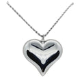 Habibi Jewels Collana Cuore Bombato in Acciaio Silver con Collana Torchon Intrecciata per Donna Elegante e Moderna Festa della Mamma Compleanno Idea Regalo