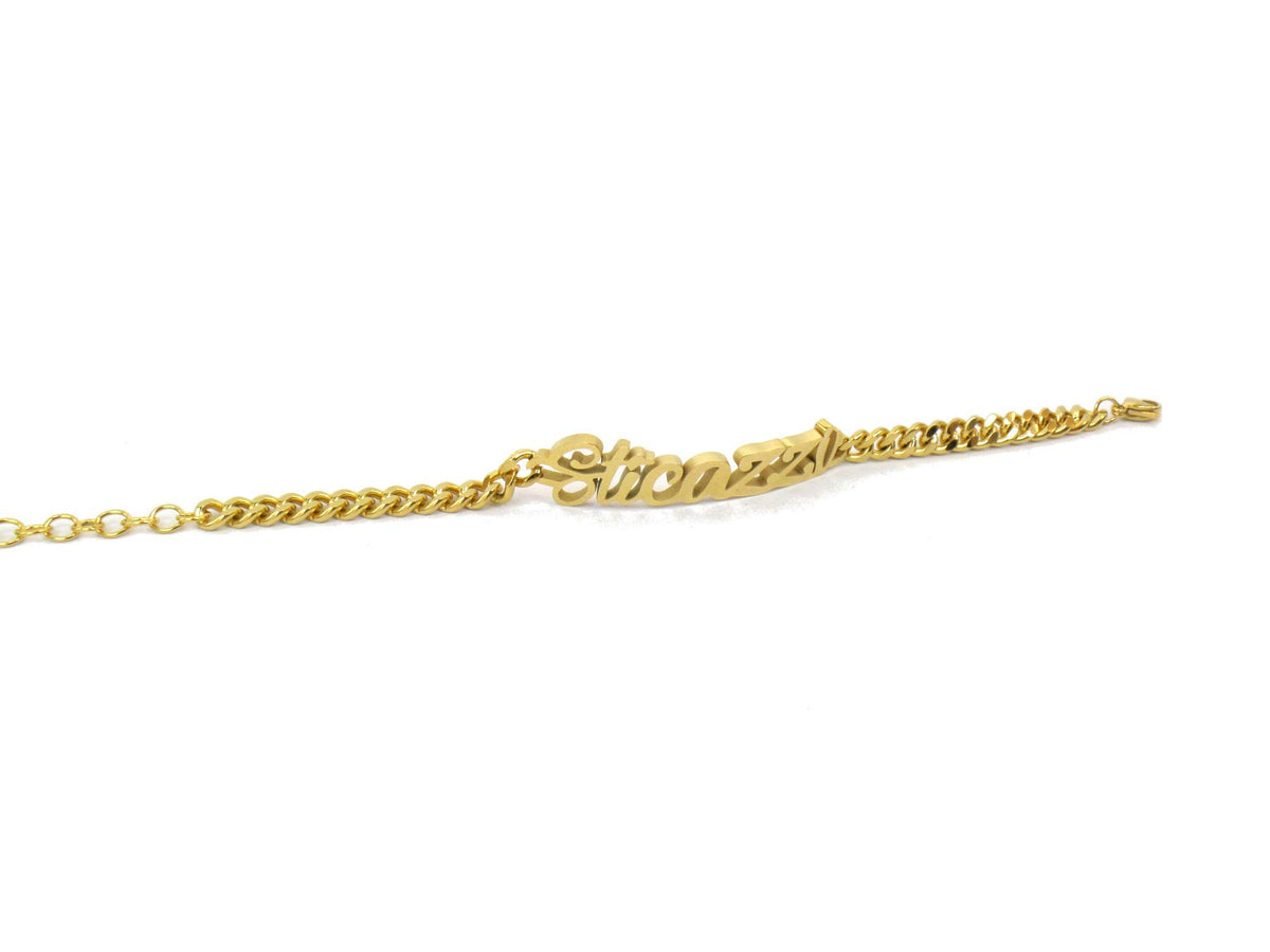 Habibi Jewels Bracciale in Acciaio Inox a maglia larga da Donna con scritta Sticazzi color Oro giallo Gold braccialetto Idea Regalo Compleanno Amicizia