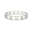 Habibi Jewels Bracciale You and Me Frase in Acciaio Modello Rigido da Donna con Scritta Zirconi Bianchi Braccialetto Bracelet for woman You & Me Chiusura a Manetta